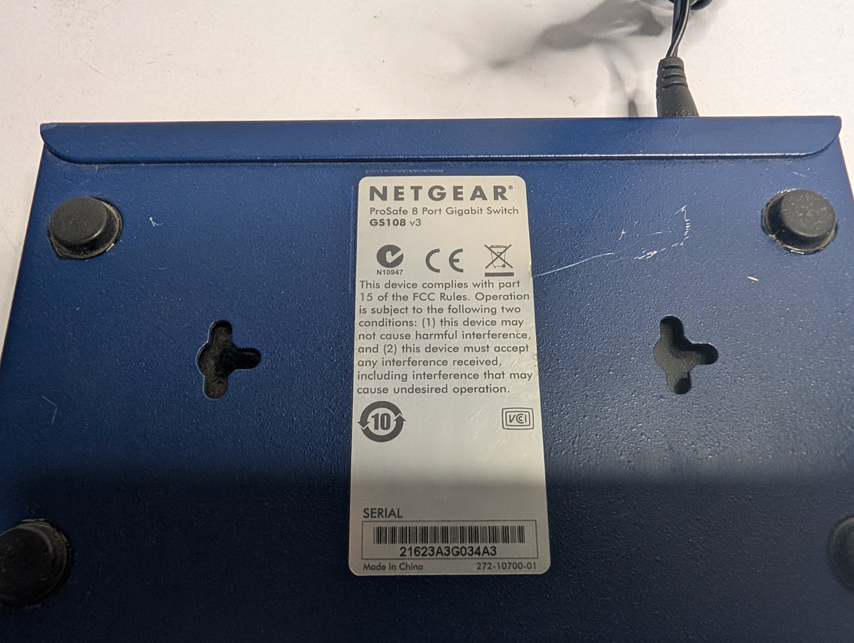 Netgear - ProSafe 8 Port Gigabit Switch - GS108 v3 - Used - Big Liquidators