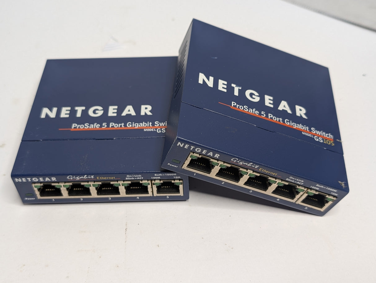 Netgear - ProSafe 5 - port Gigabit Etherne - GS105 v4t Switch - Used - Big Liquidators