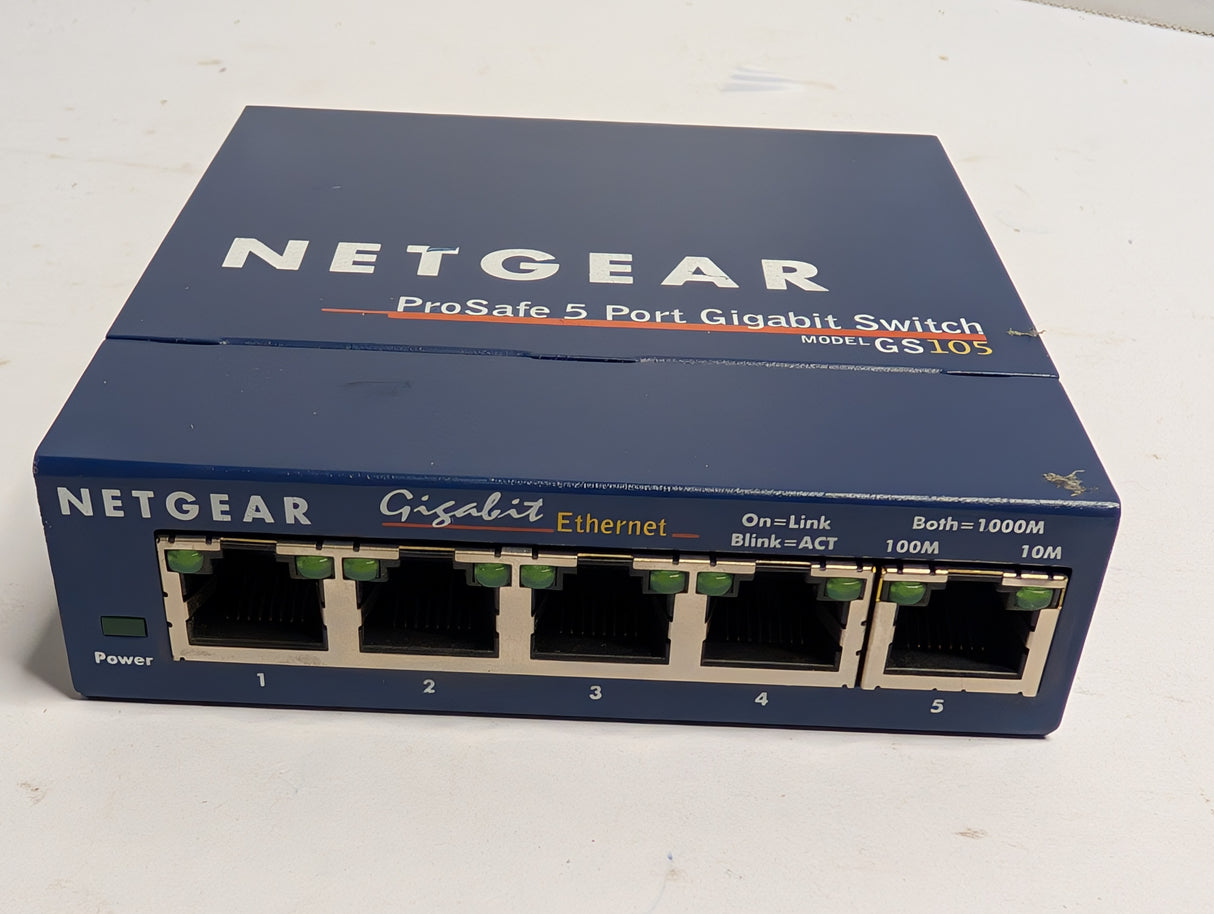 Netgear - ProSafe 5 - port Gigabit Etherne - GS105 v4t Switch - Used - Big Liquidators