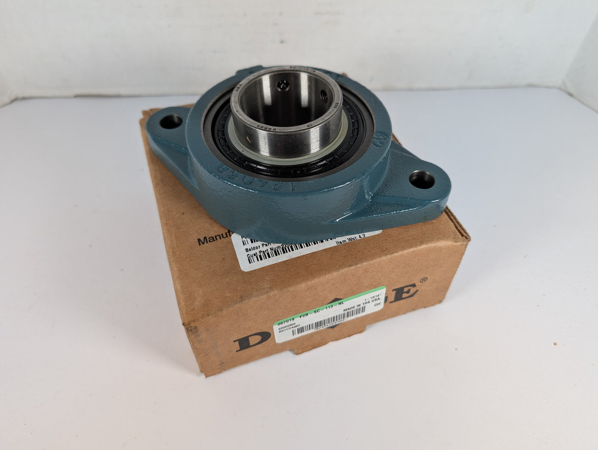 Dodge - Flange Mount Ball Bearing - F2BSC - 113 - NL - New - Big Liquidators