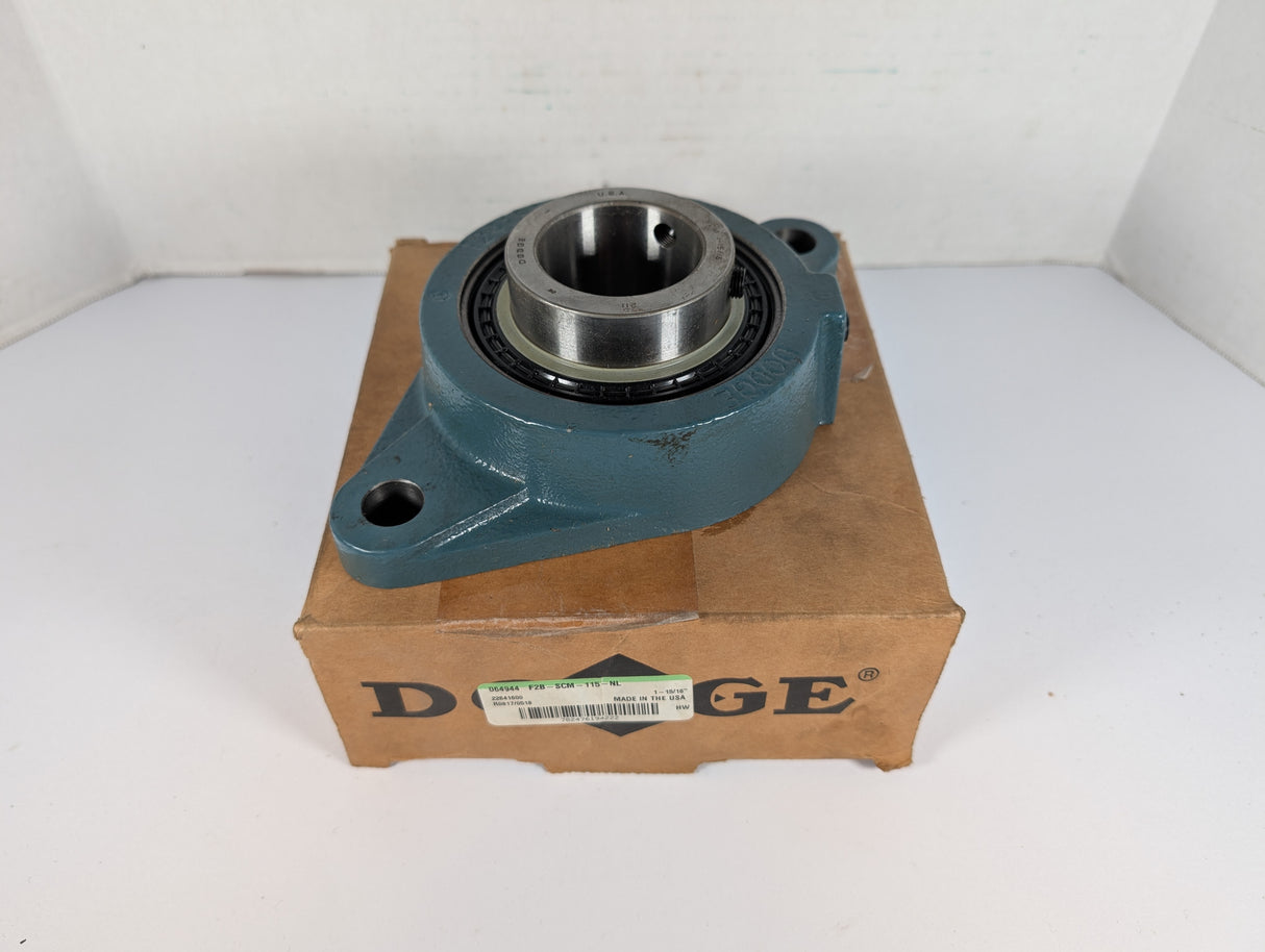 Dodge - Flange Mount Ball Bearing - F2B - SCM - 115 - NL - New - Big Liquidators