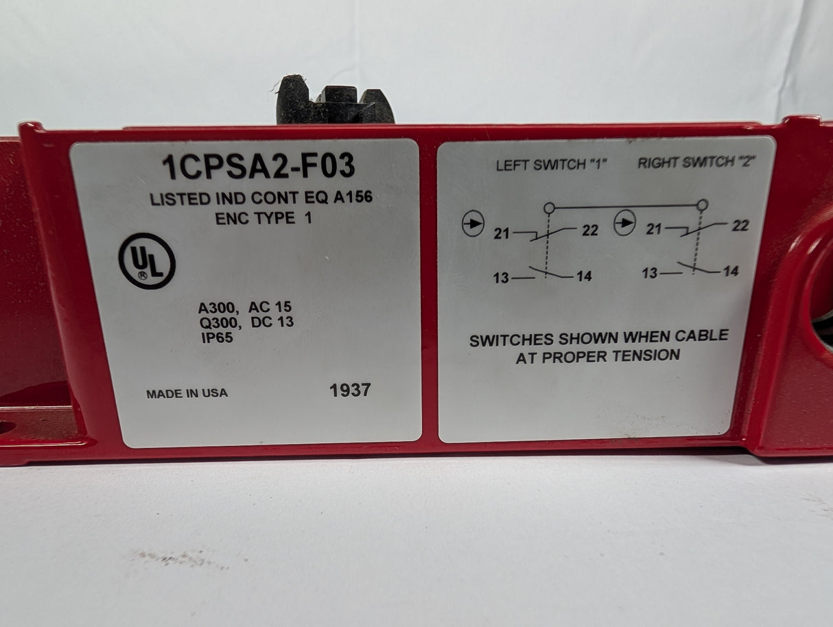 Honeywell - Cable Pull Safety Switch - 1CPSA2 - F03 - Used - Big Liquidators