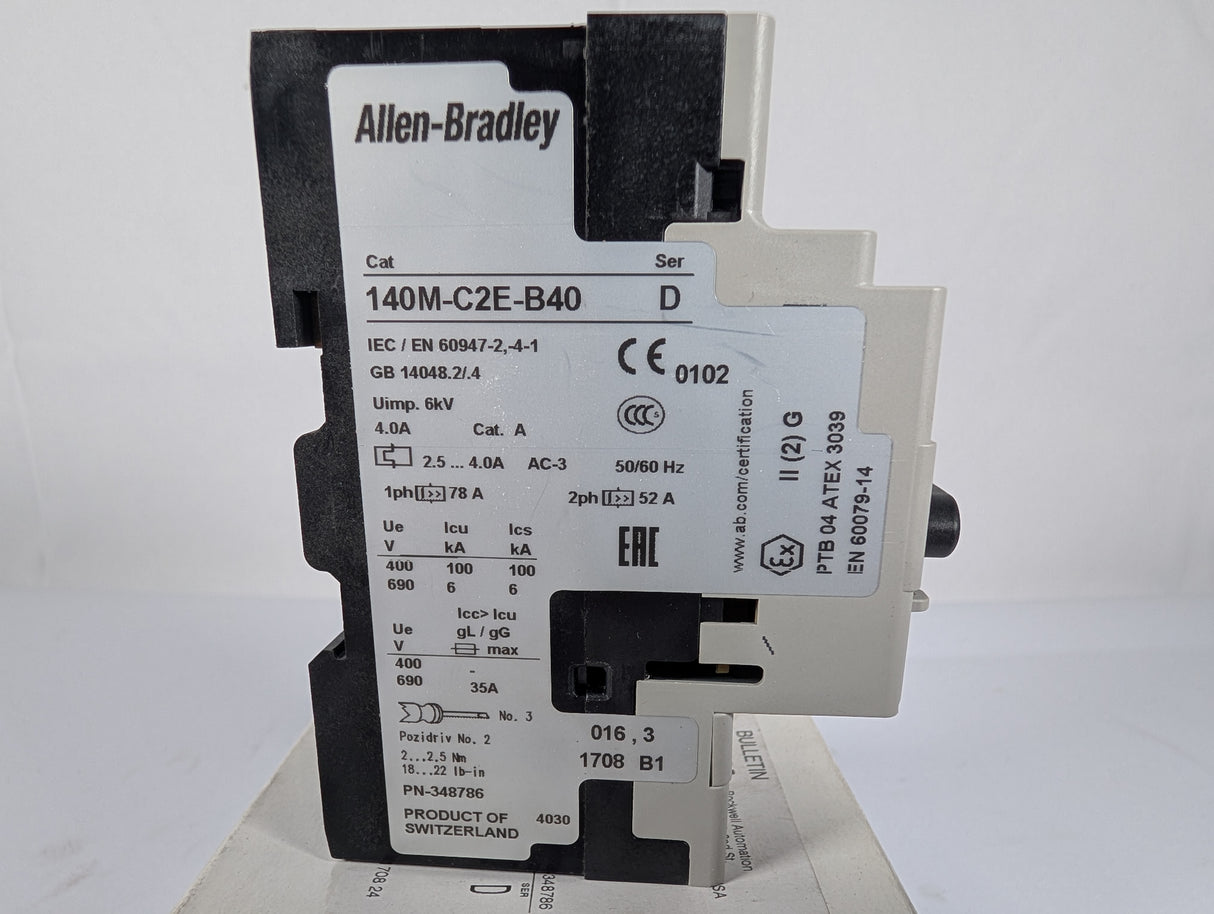 Allen Bradley - Motor Circuit Breaker - 140M - C2E - B40 - New - Big Liquidators