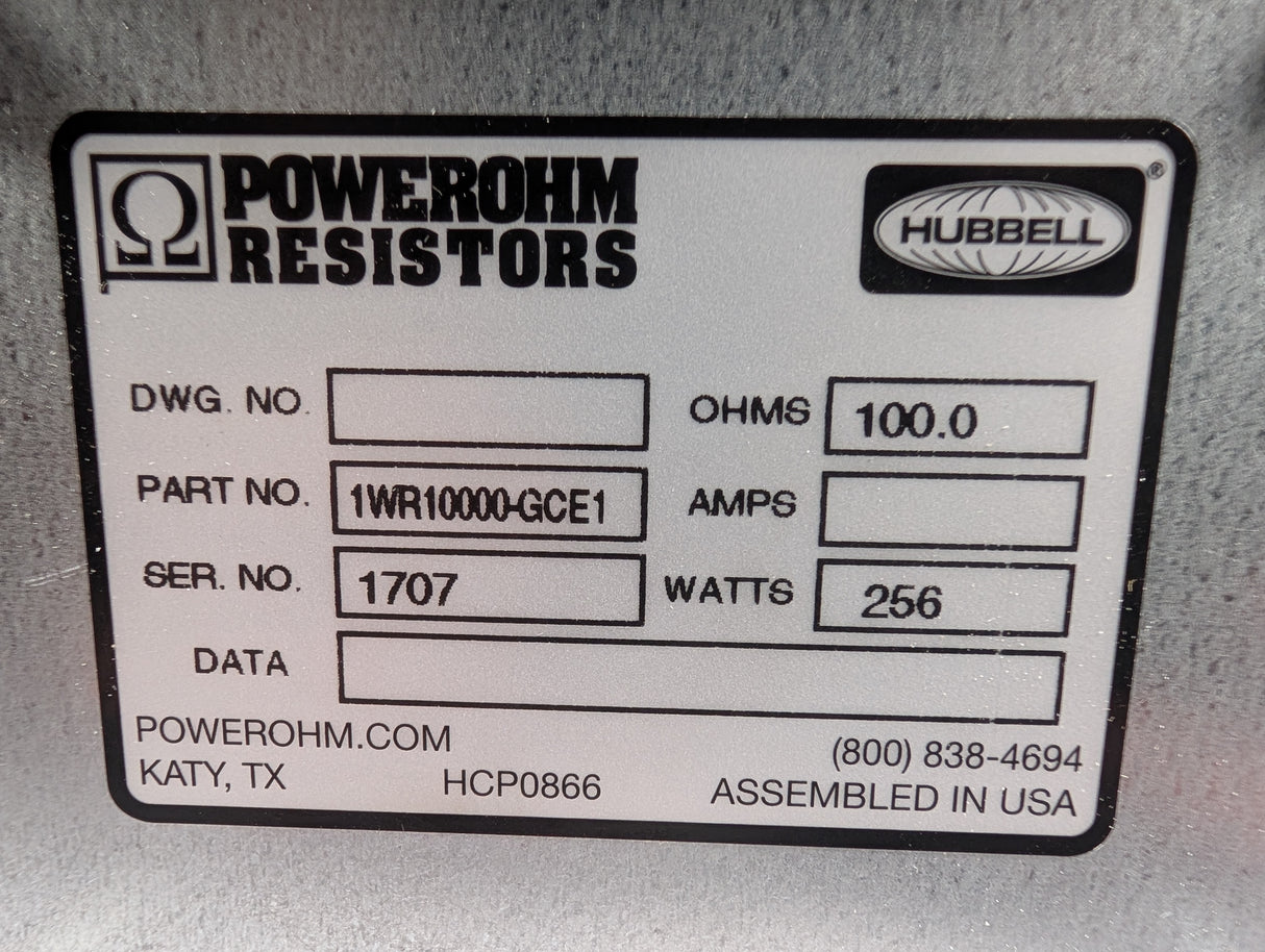 Powerohm Resistors - 100.0 OHMS Break Resistor - Powerohm resistors - 1WR10000 - GCE1 - New - Big Liquidators
