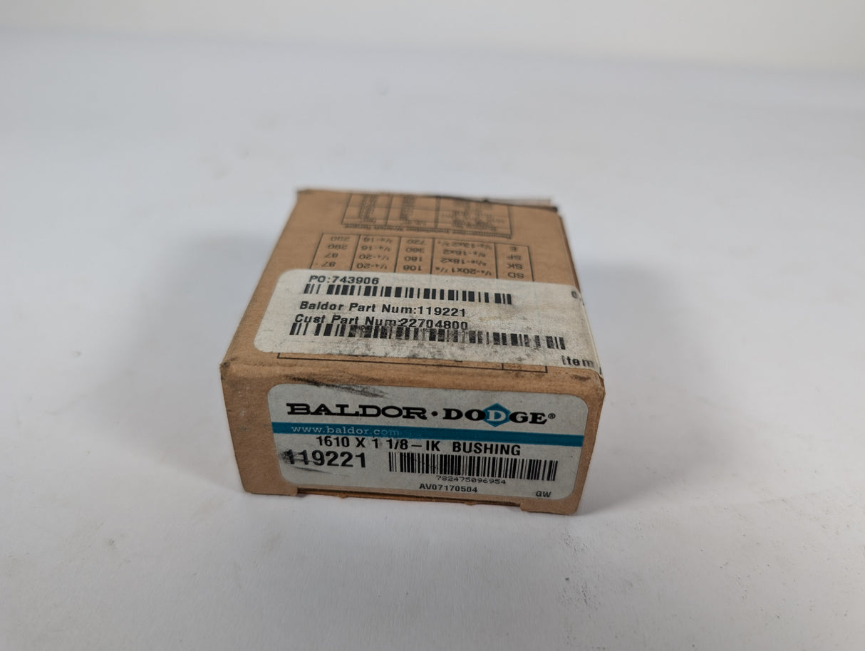 Dodge - Taper Lock Bushing - 1610X1 1/8 - IK BUSHING - New - Big Liquidators