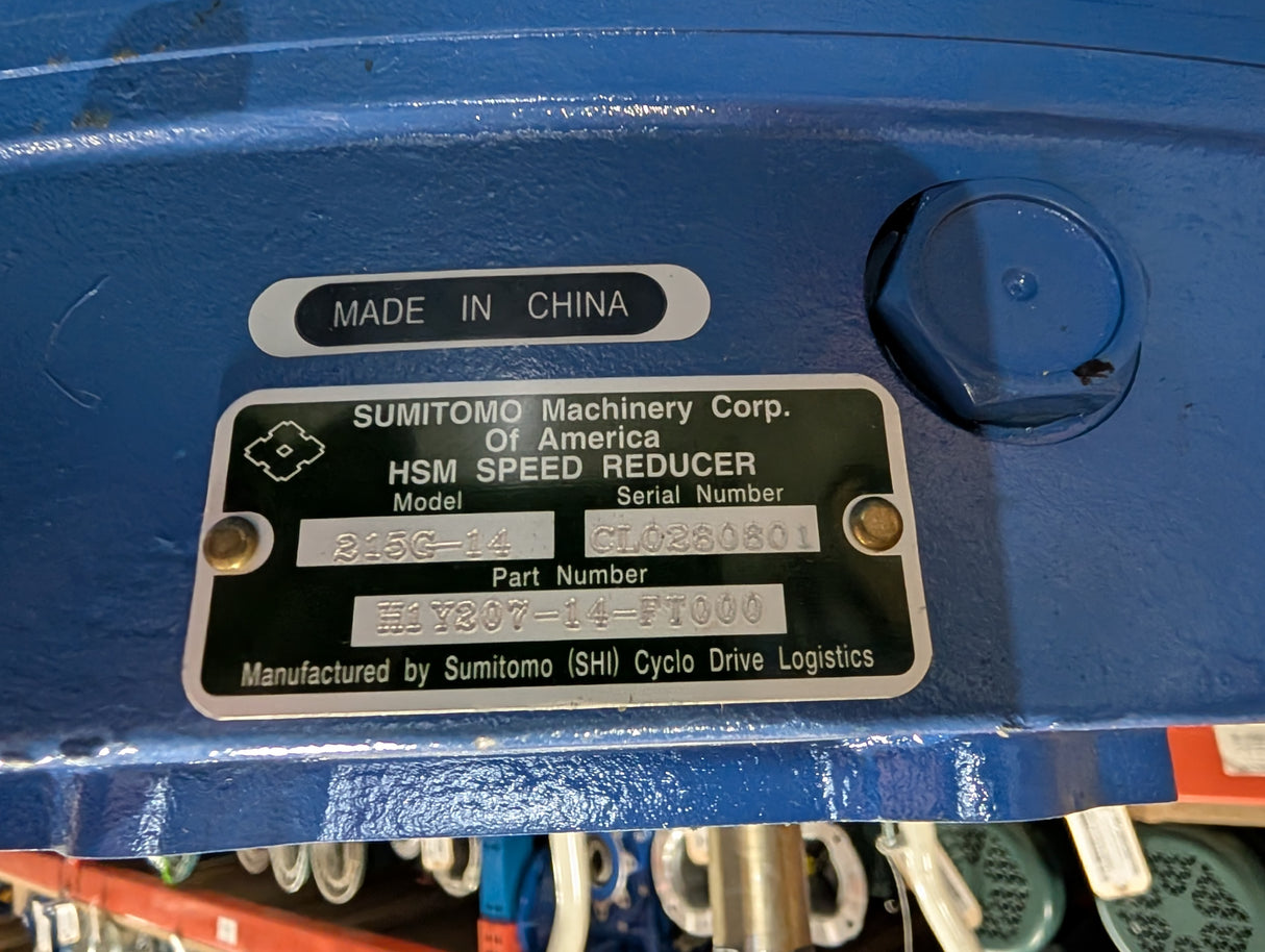 Sumitomo - 14:1 Speed Reducer - 215G - 14 - Used - Big Liquidators