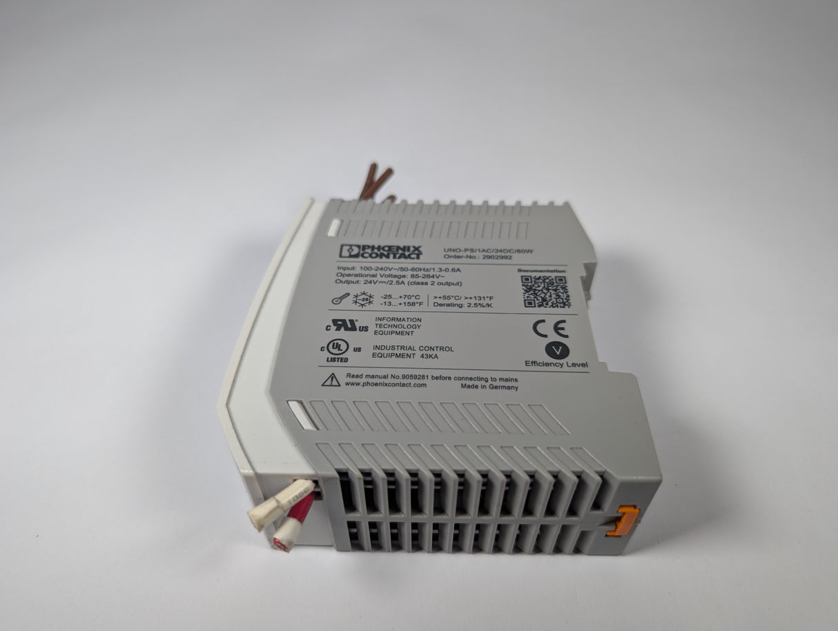 Phoenix Contact - 60 Watt DIN Rail Power Supply - UNO - PS/1AC/24DC/60W - Used - Big Liquidators