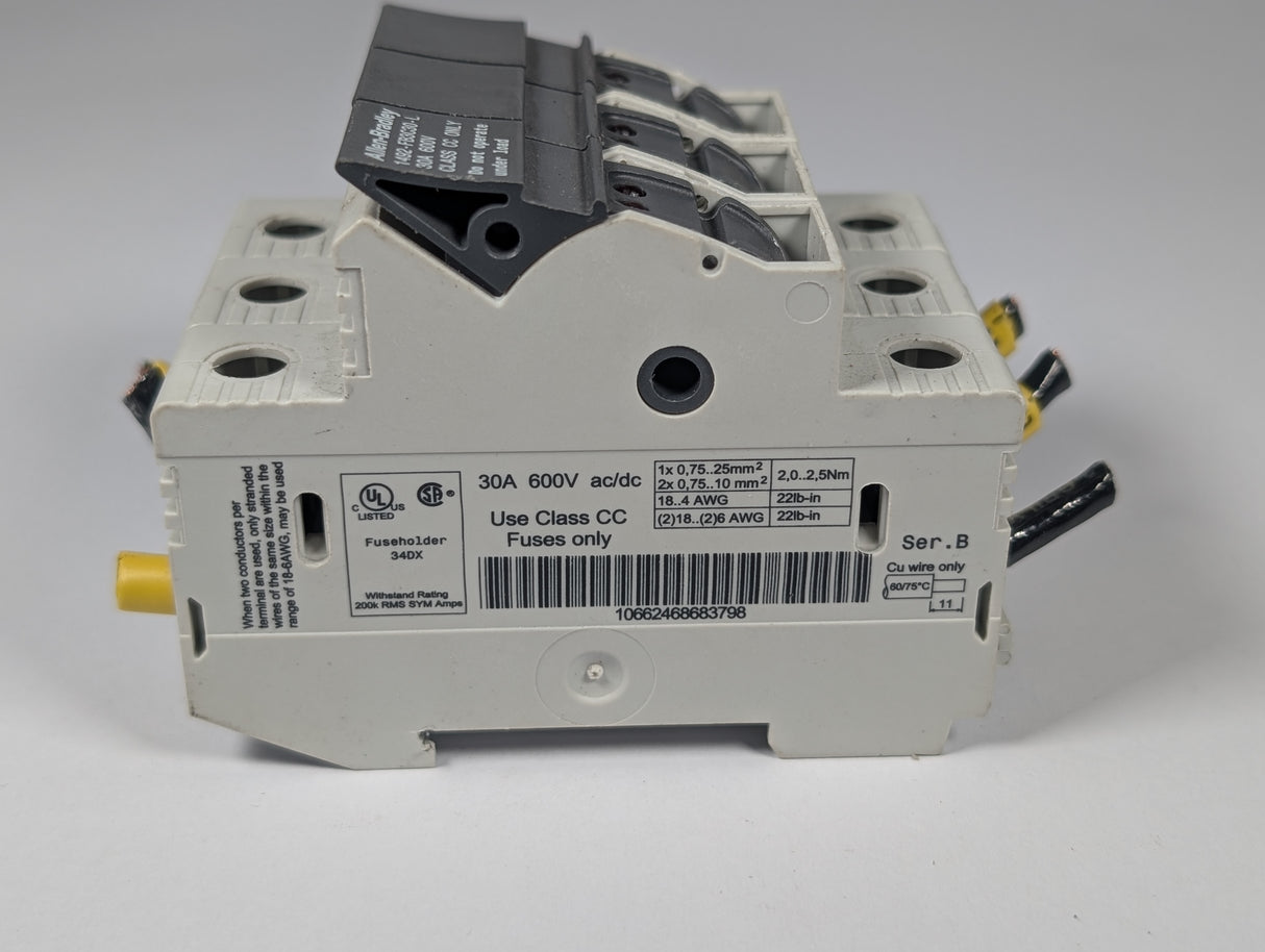 Allen Bradley - 30 Amp Fuse Holder - 1492 - FB3C30 - L - Used - Big Liquidators