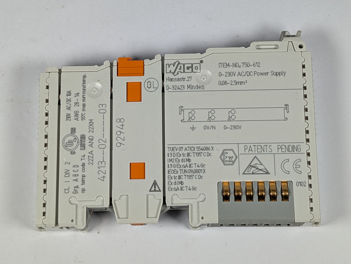 Wago - 230V AC/DC Power Supply - 750 - 612 - Used - Big Liquidators