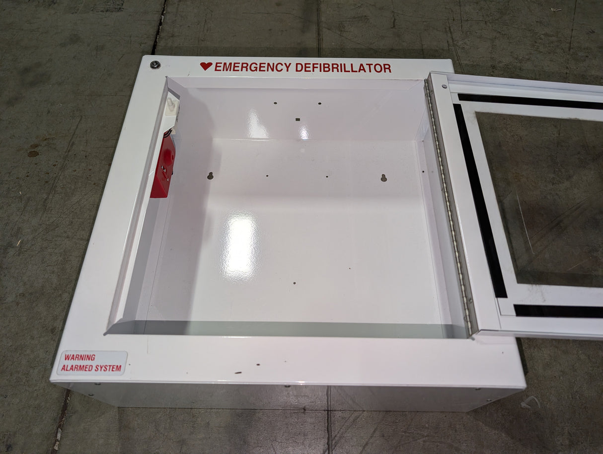 Emergency Defibrillator Cabinet with Alarm - 17.5" x 17.5" x 7" - Used - Big Liquidators