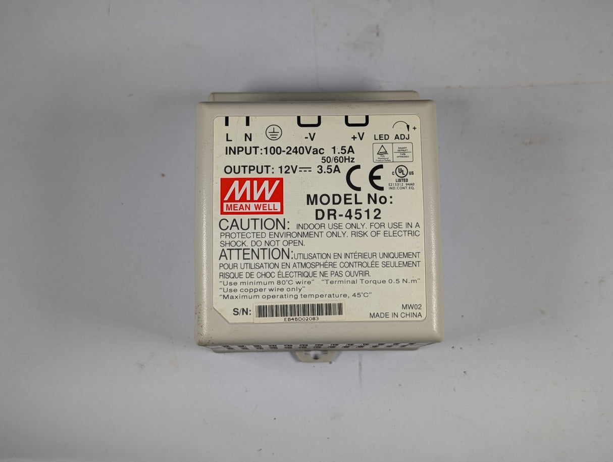 Mean Well - 42 Watt Power Supply - DR - 4512 - Used - Big Liquidators
