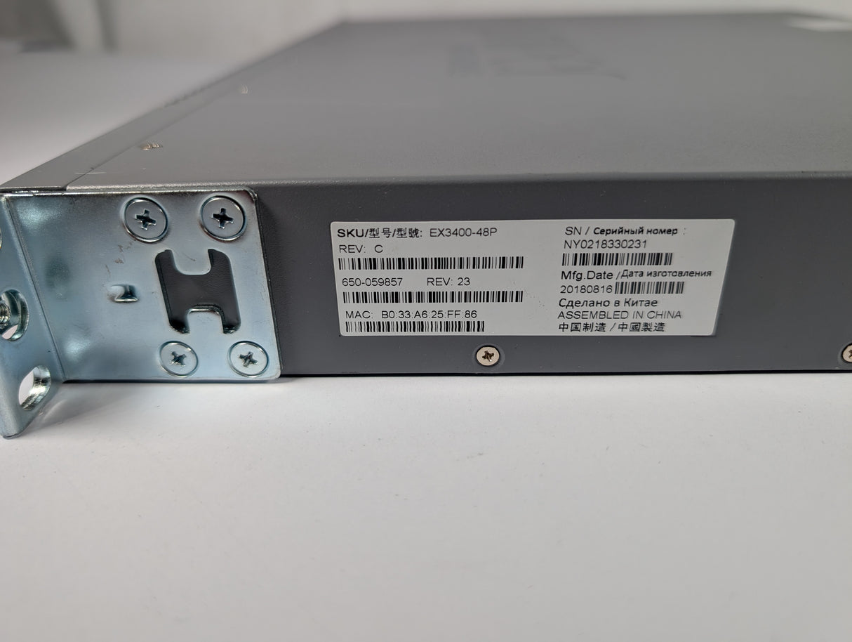 Juniper Networks - 48 Port Ethernet Switch - EX3400 - 48P - Used - Big Liquidators