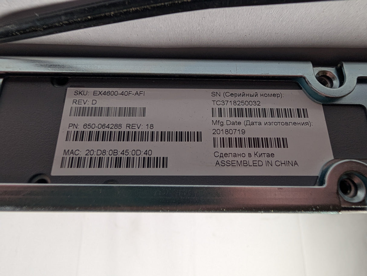 Juniper Networks - 24 Port Ethernet Switch - EX4600 - 40F - AFI - Used - Big Liquidators