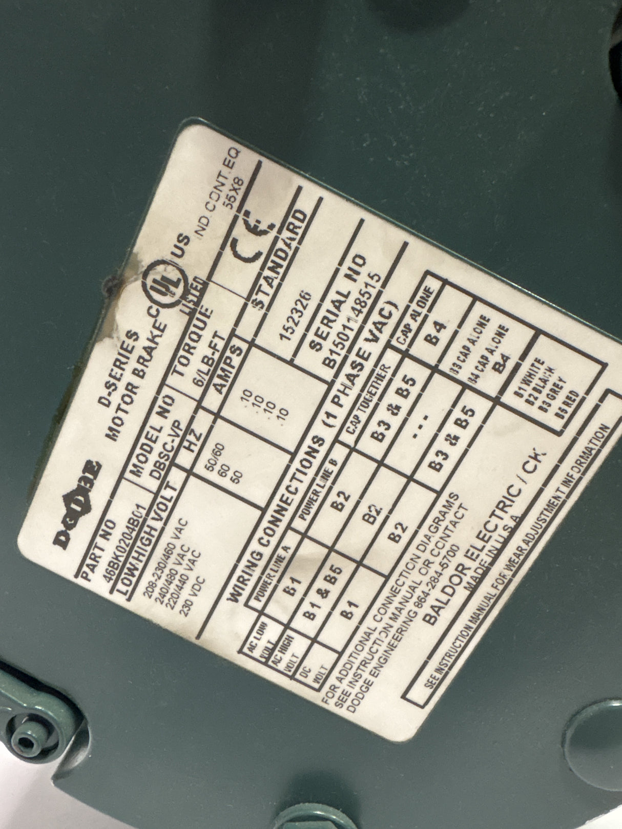 Baldor Reliance - 1 HP Electric Motor - VBM3546T - D - Used - Big Liquidators