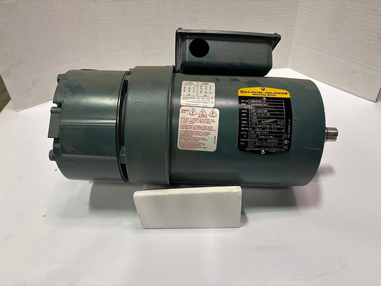 Baldor Reliance - 1 HP Electric Motor - VBM3546T - D - Used - Big Liquidators