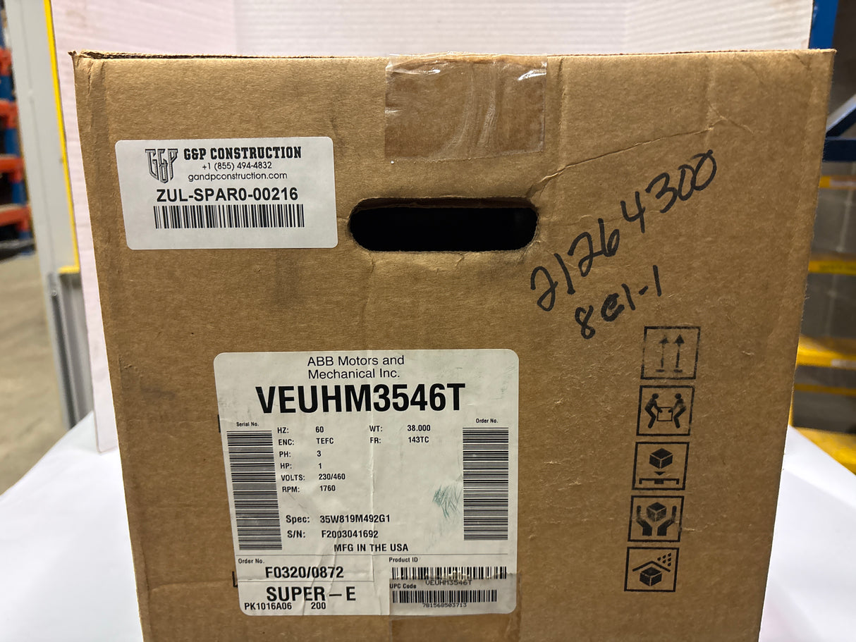 Baldor Reliance - 1 HP Electric Motor - VEUHM3546T - New - Big Liquidators