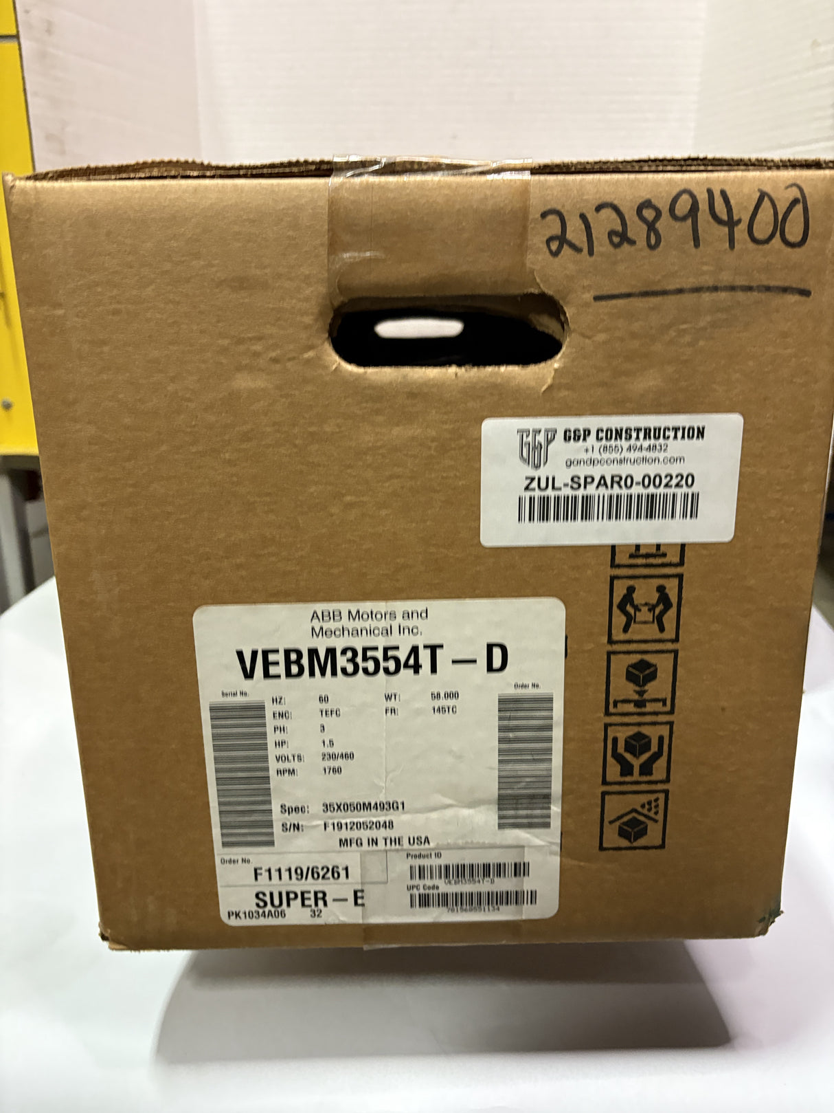 Baldor Reliance Motor - VEBM3554T - D - New - Big Liquidators