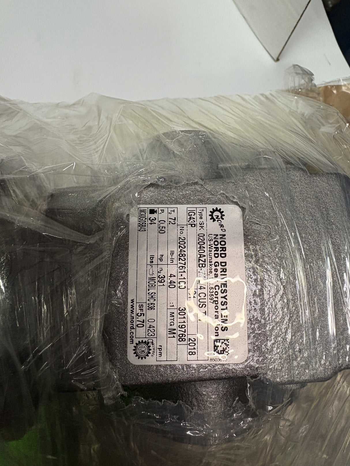 Nord Drive Systems - 0.5 HP Electric Motor - SK 02040AZB - 71L/4 CUS TW - New - Big Liquidators