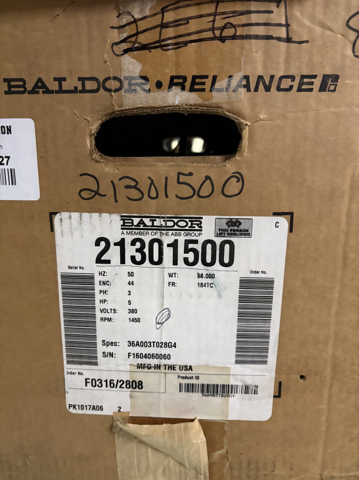 Baldor Reliance - 5 HP Electric Motor - VEUHM3615T - 50 - New - Big Liquidators