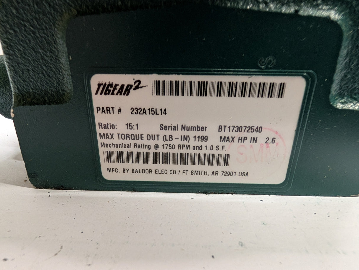 Dodge Tigear - 15:1 Gear Reducer - 232A15L14 - New - Big Liquidators