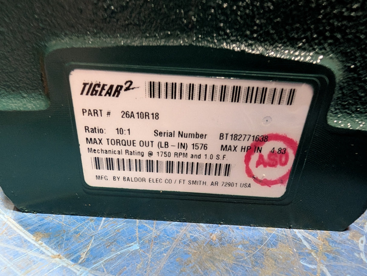 Dodge Tigear - 10:1 Gear Reducer - 26A10R18 - New - Big Liquidators