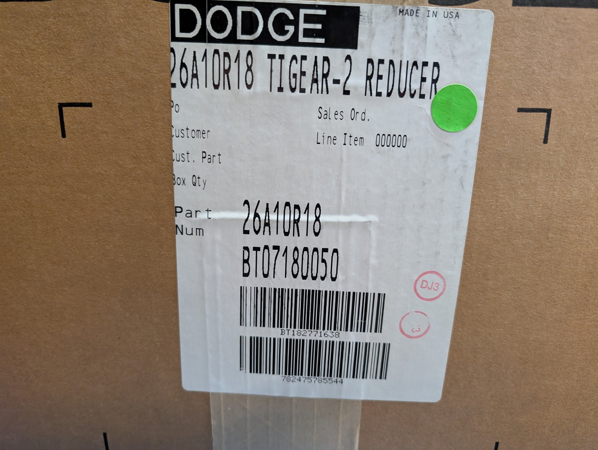 Dodge Tigear - 10:1 Gear Reducer - 26A10R18 - New - Big Liquidators