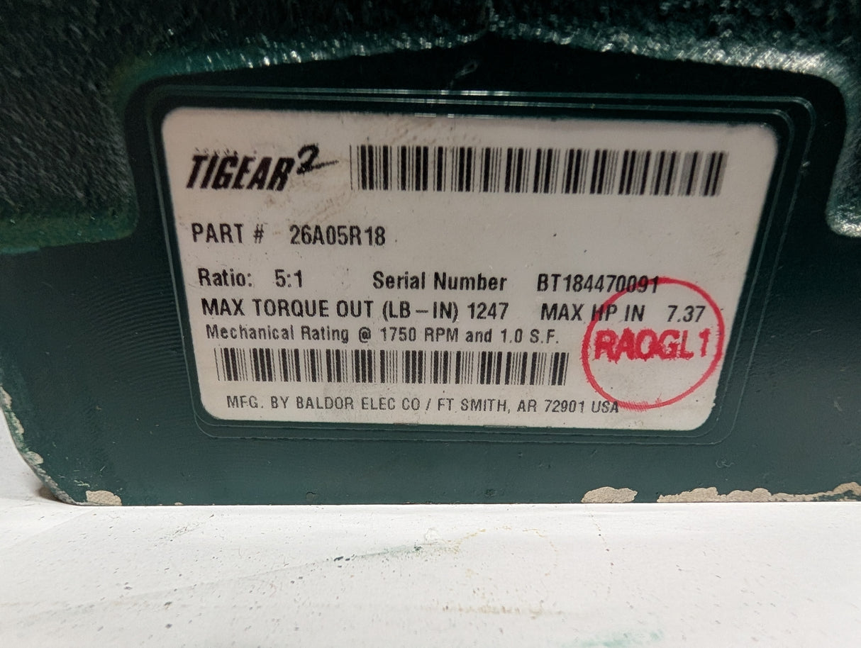 Dodge Tigear - 5:1 Gear Reducer - 26A05R18 - Used - Big Liquidators