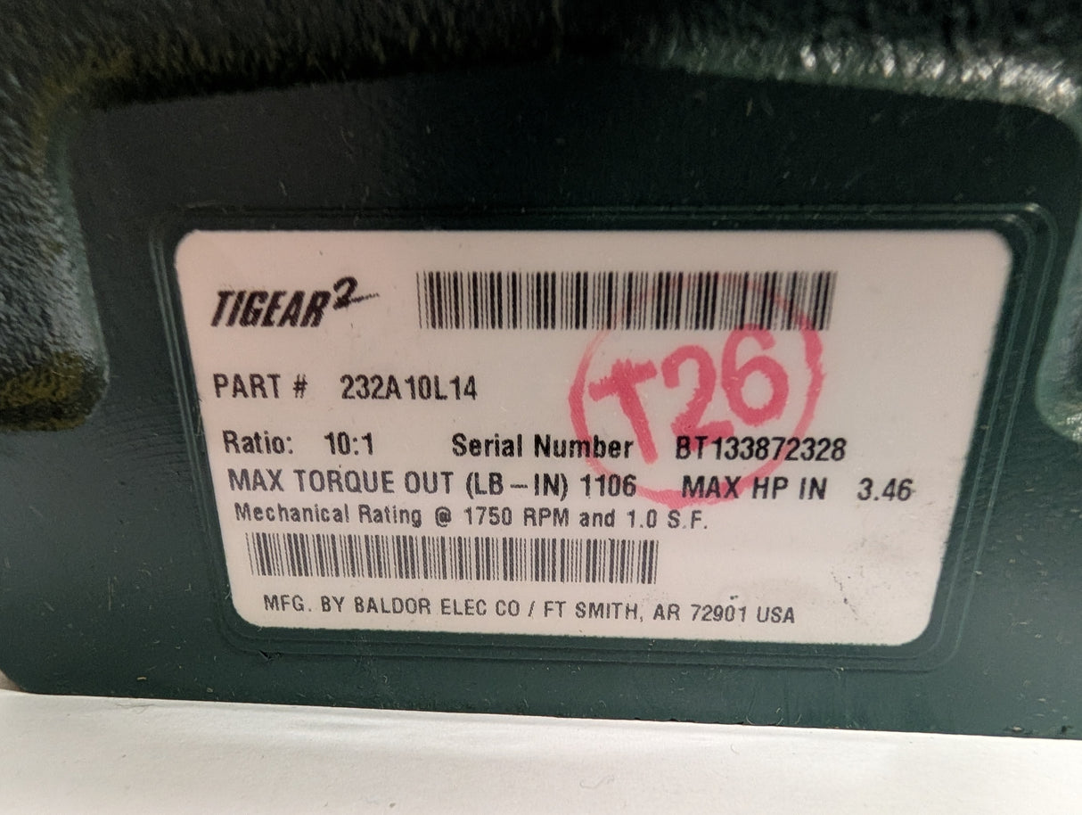 Dodge Tigear - 10:1 Gear Reducer - 232A10L14 - Used - Big Liquidators