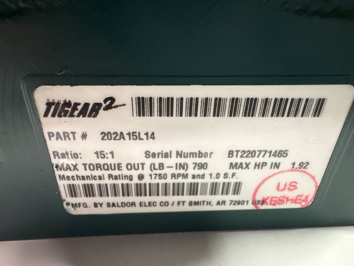 Dodge Tigear - 15:1 Gear Reducer - 202A15L14 - New - Big Liquidators