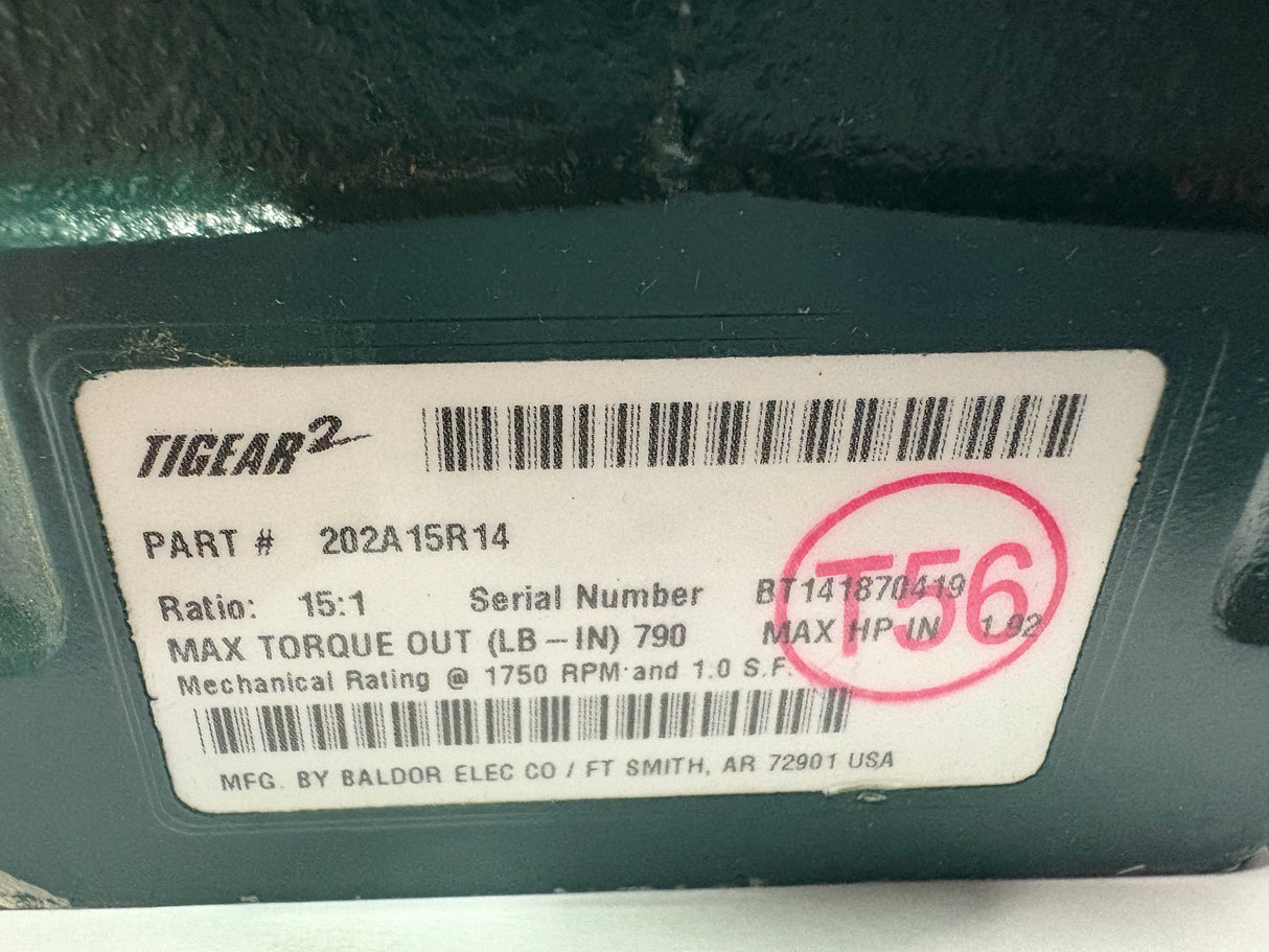 Dodge Tigear - 15:1 Gear Reducer - 202A15R14 - Used - Big Liquidators