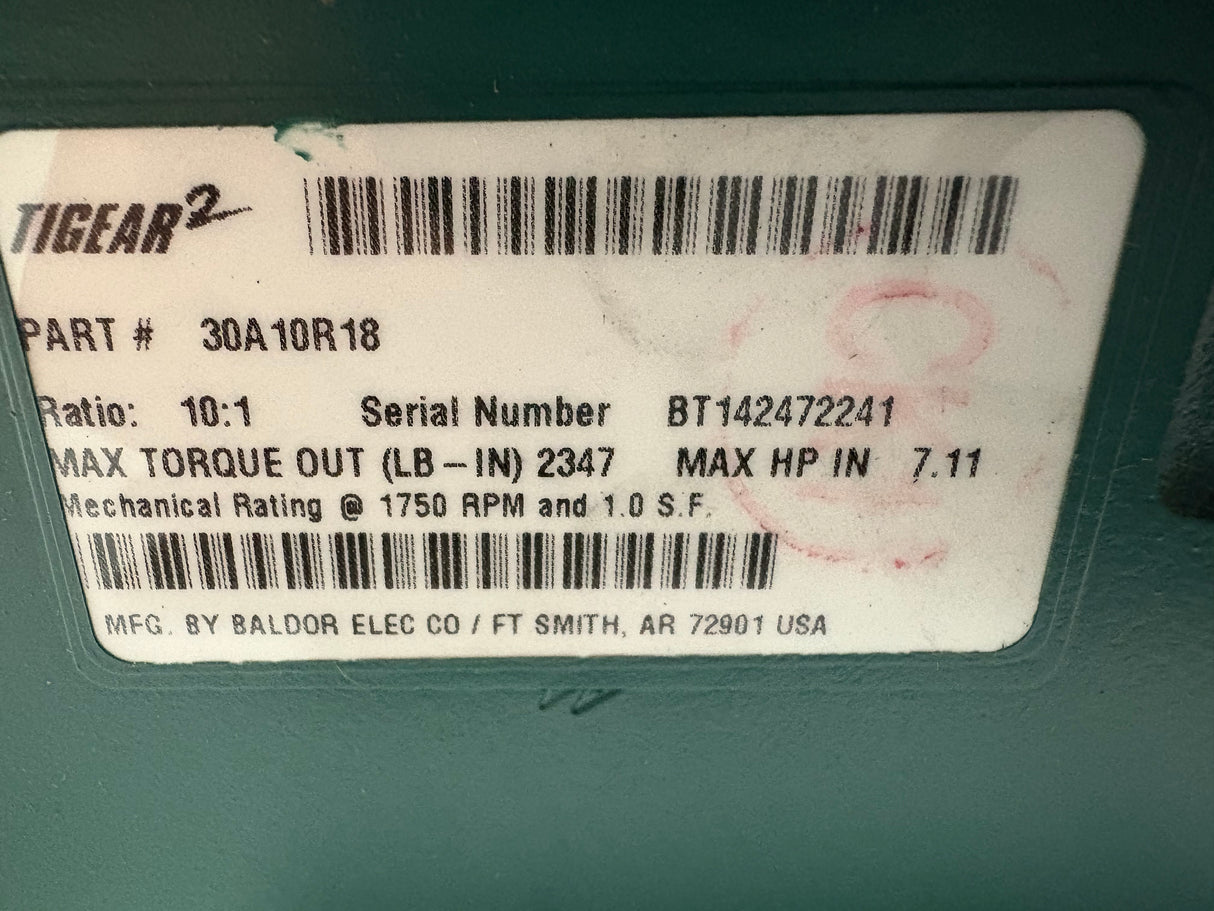 Dodge Tigear - 10:1 Gear Reducer - 30A10R18 - New - Big Liquidators