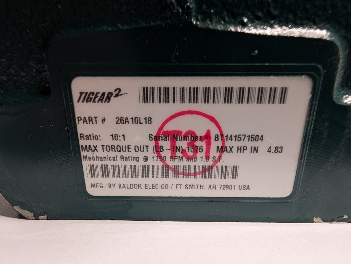 Dodge Tigear - 10:1 Gear Reducer - 26A10L18 - Used - Big Liquidators