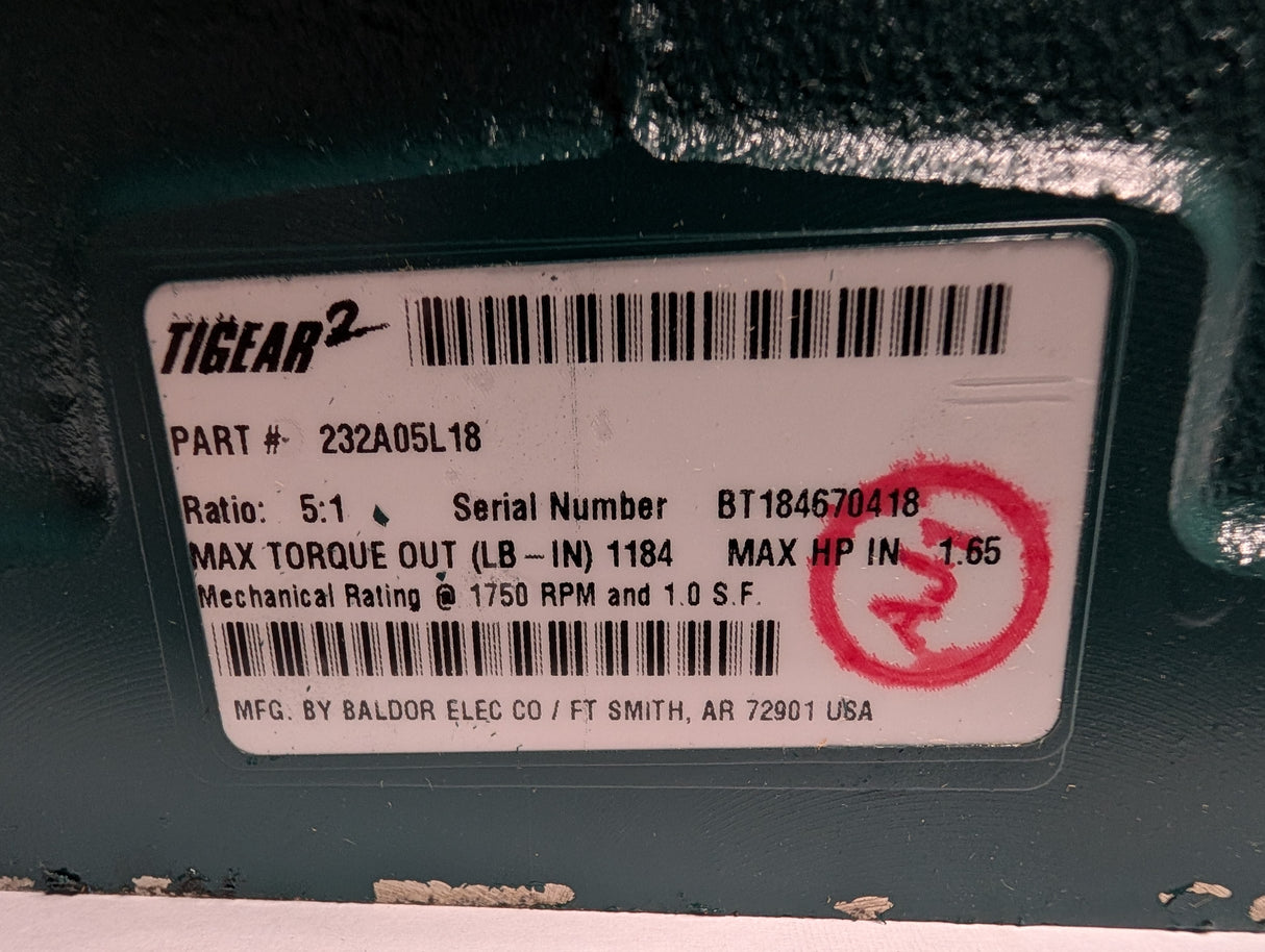 Dodge Tigear - 5:1 Gear Reducer - 232A05L18 - New - Big Liquidators