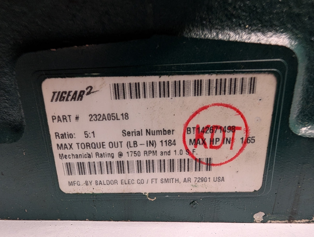 Dodge Tigear - 5:1 Gear Reducer - 232A05L18 - Used - Big Liquidators