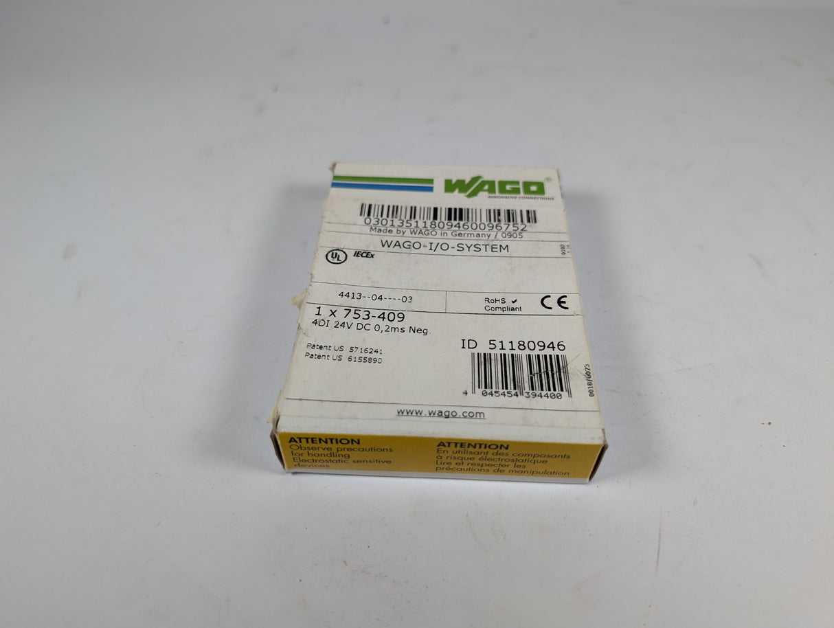 Wago - Pluggable DC Digital Input Slice Module - 753 - 409 - New - Big Liquidators