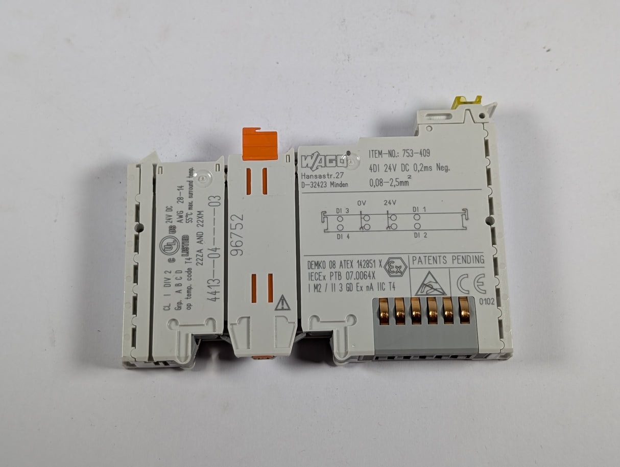 Wago - Pluggable DC Digital Input Slice Module - 753 - 409 - New - Big Liquidators