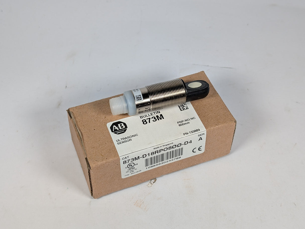 Allen Bradley - Ultrasonic Sensor - 873M - D18RPO800 - D4 - New - Big Liquidators