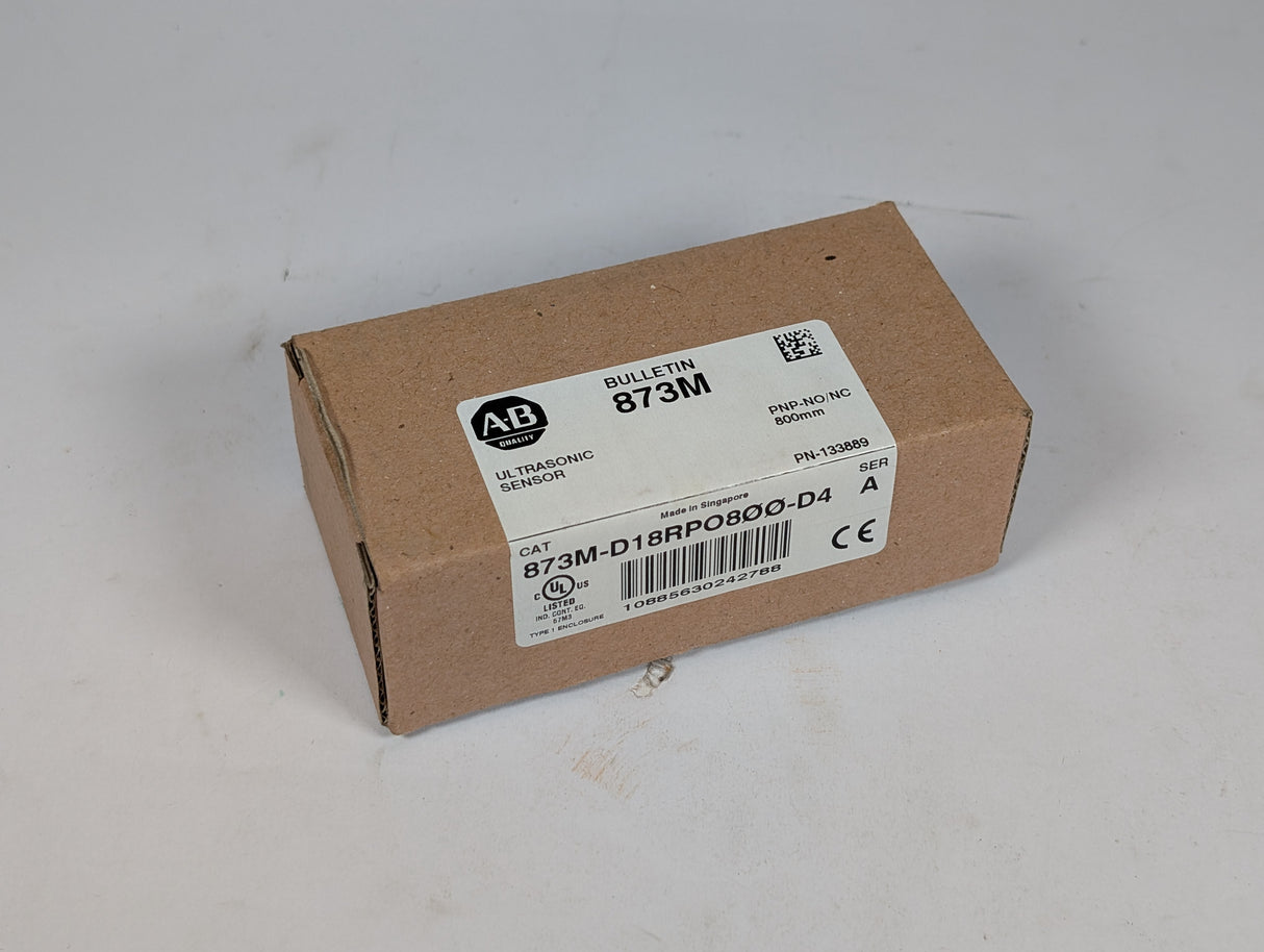 Allen Bradley - Ultrasonic Sensor - 873M - D18RPO800 - D4 - New - Big Liquidators