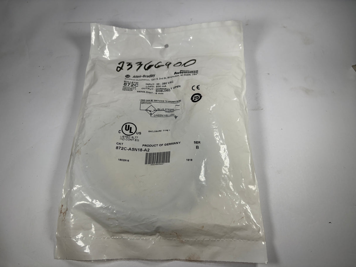 Allen Bradley - Inductive Proximity Sensor - 872C - A5N18 - A2 - New - Big Liquidators