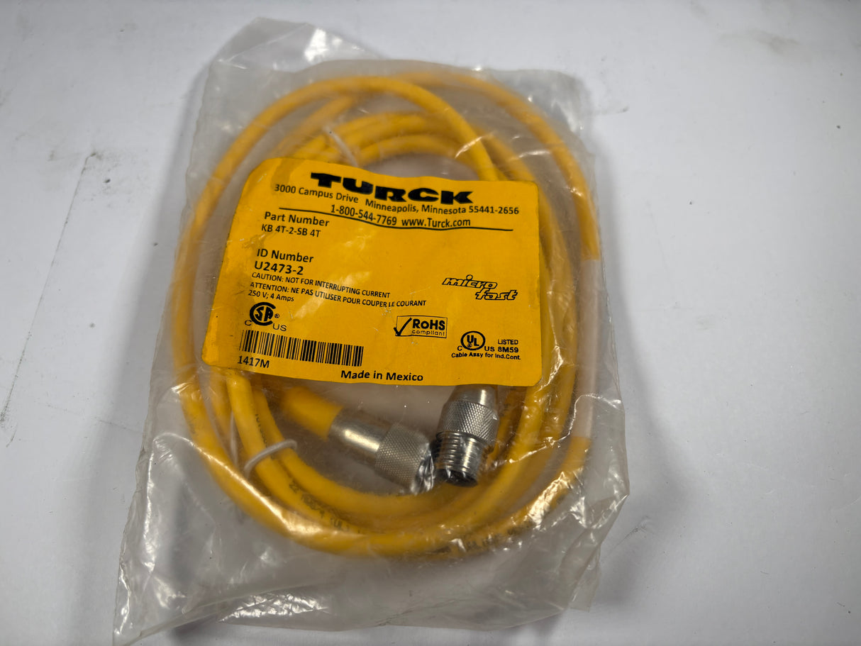 Turck - Actuator and Sensor Cordset - KB 4T - 2 - SB 4T - New - Big Liquidators