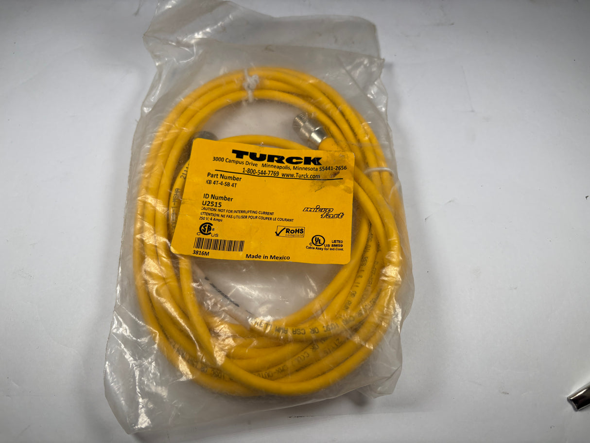 Turck - Actuator and Sensor Cordset - KB 4T - 4 - SB 4T - New - Big Liquidators