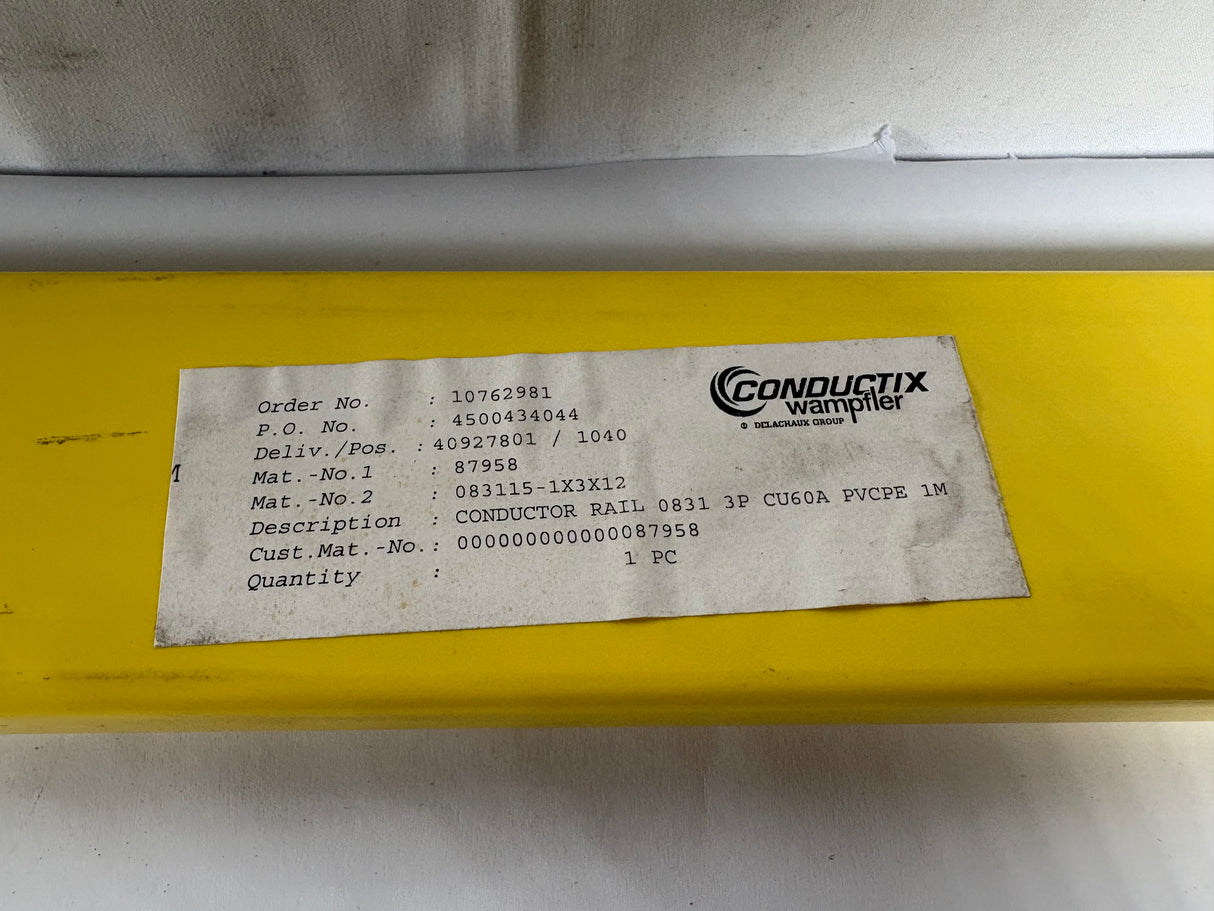 Conductix Wampfler - Conductor Rail 3P 1 Meter - 083115 - 1X3X12 - Used - Big Liquidators