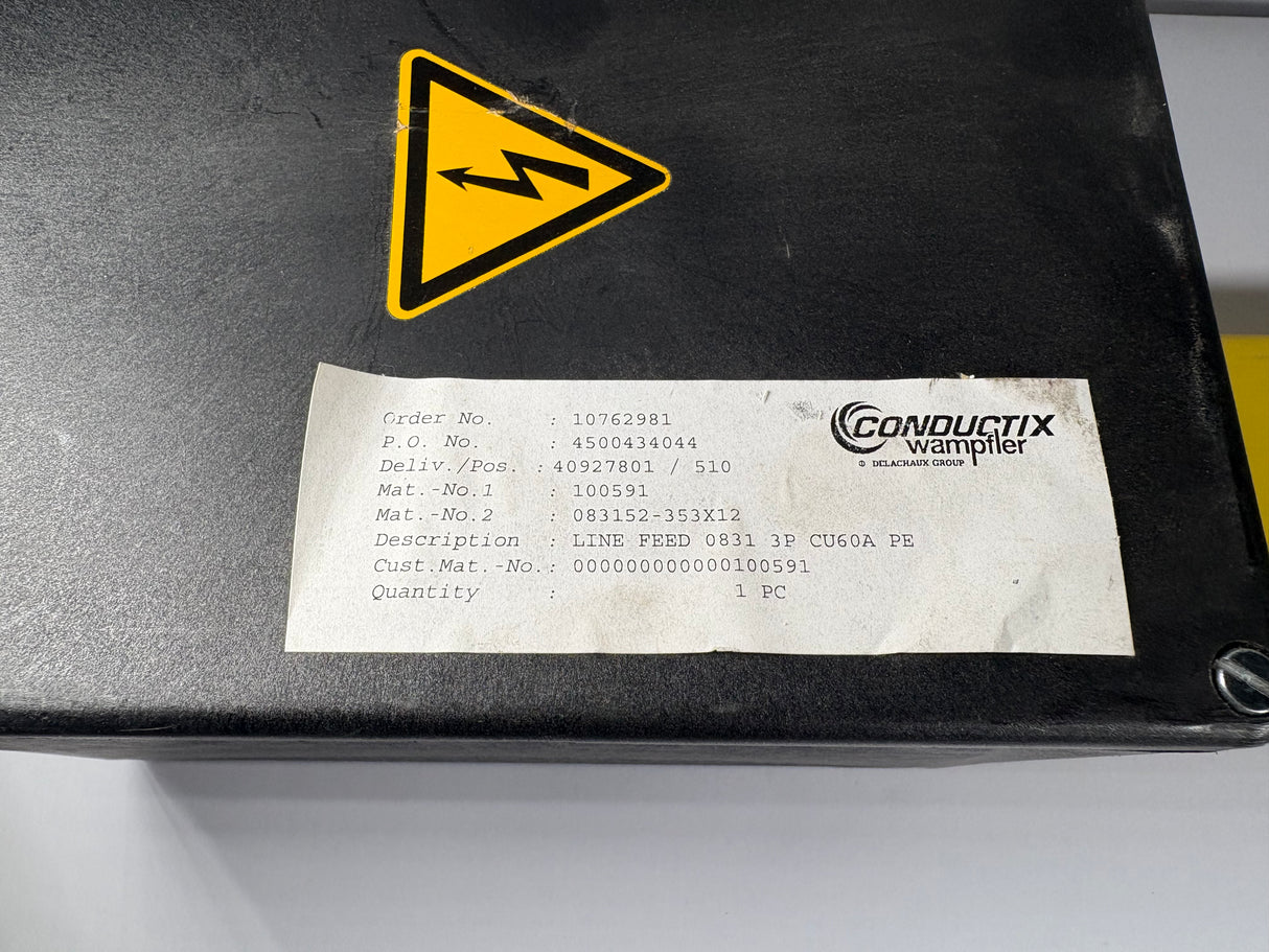 Conductix Wampfler - Line Feed 0831 3P CU60A PE - 083152 - 353X12 - Used - Big Liquidators