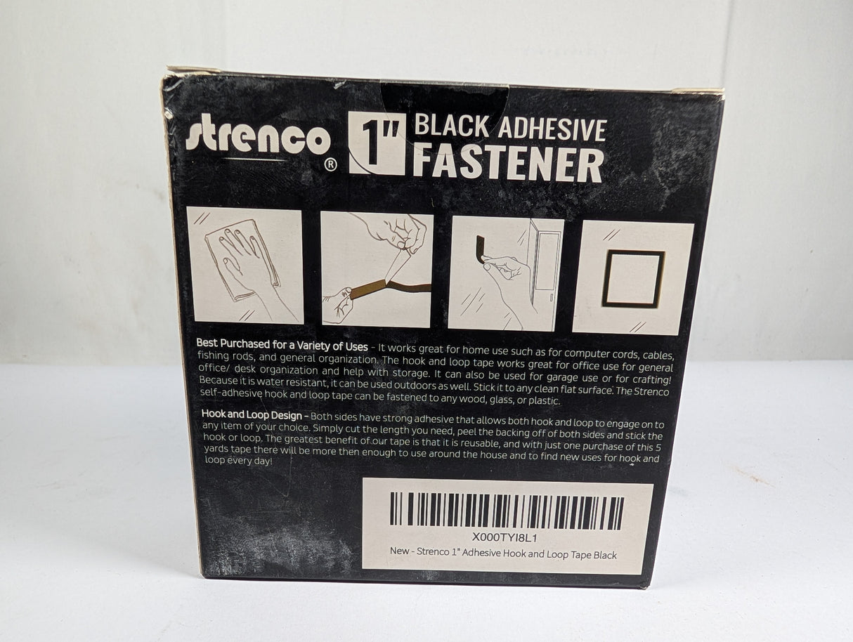 Strenco - Black Adhesive Fastener 5 yard roll - X000TYI8L1 - New - Big Liquidators