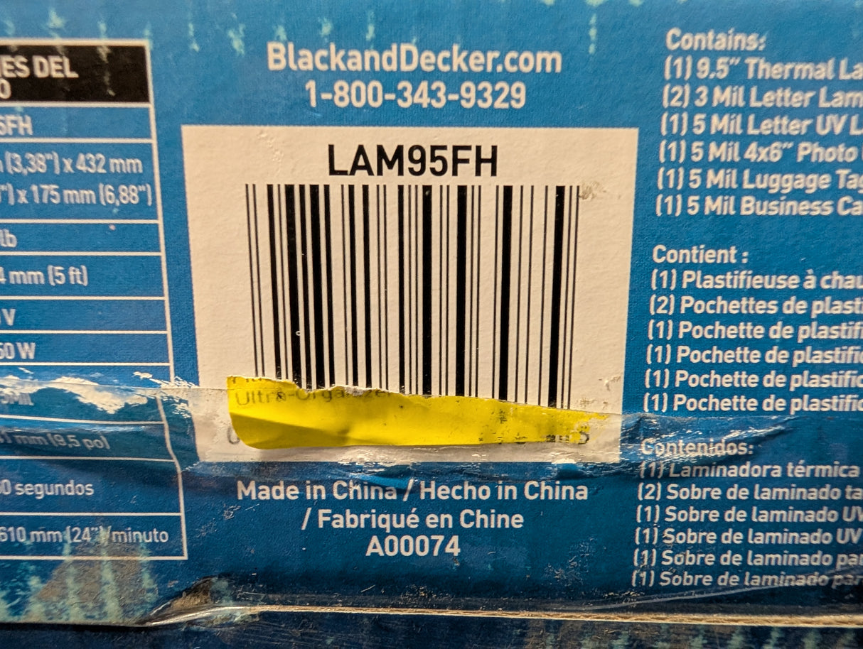 Black & Decker - Flash Pro 9.5" Thermal Laminator - LAM95FH - New - Big Liquidators