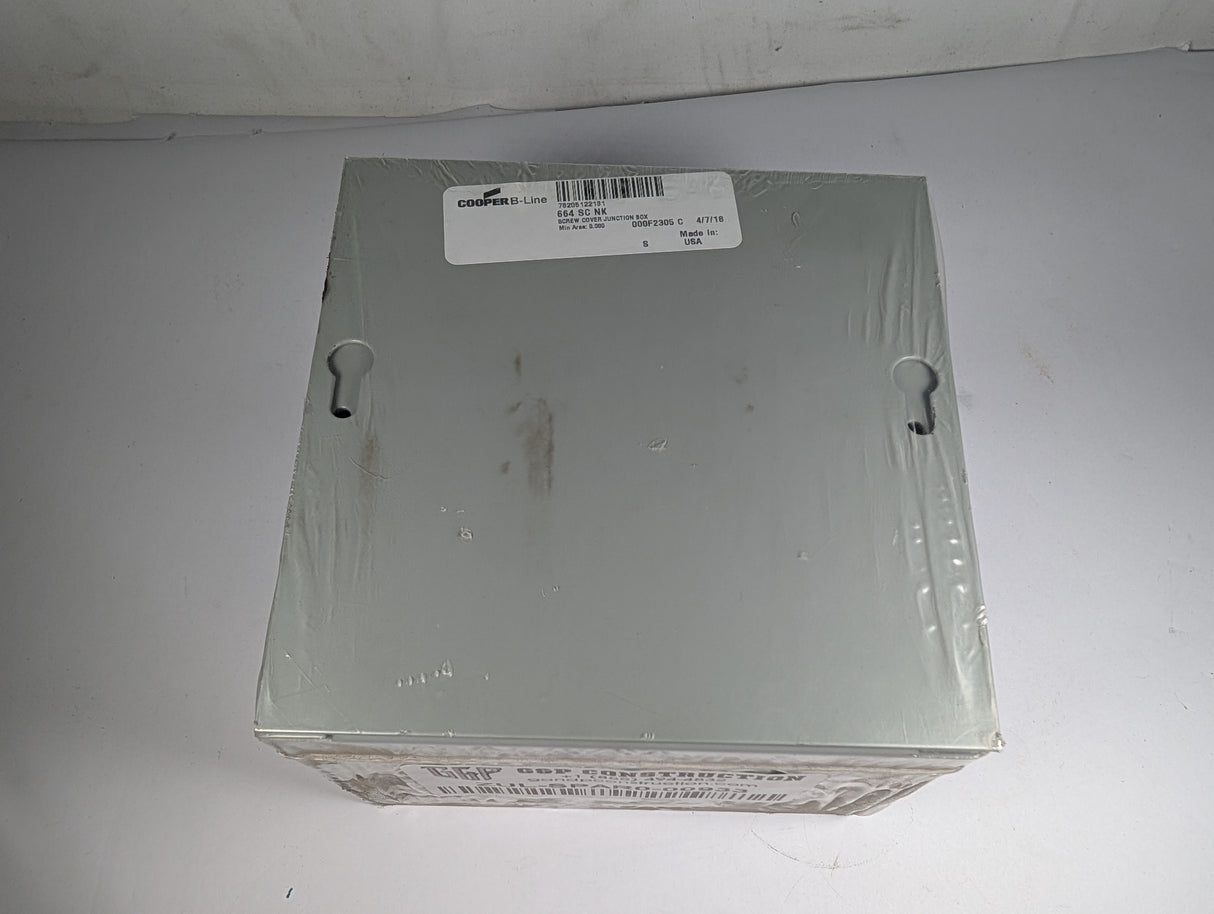 Cooper B - Line - Type 1 Junction Box 6"x6"x4" - 664 SC NK - New - Big Liquidators