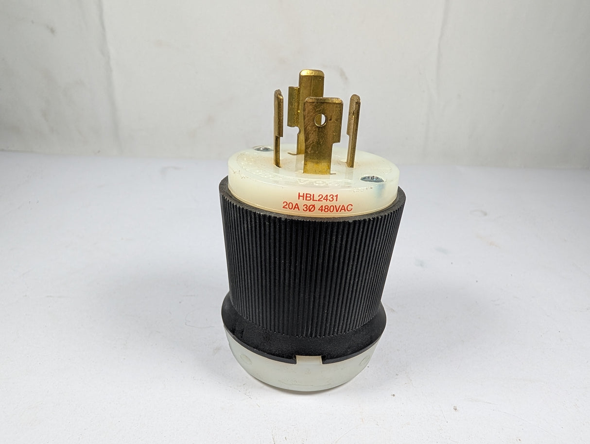 Hubbel - Industrial Locking Blade Plug 20A 480VAC - HBL2431 - Used - Big Liquidators