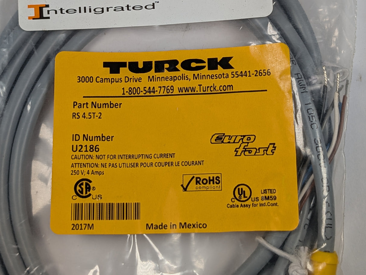 Turck - Actuator and Sensor Cable - RS 4.5T - 2 - New - Big Liquidators