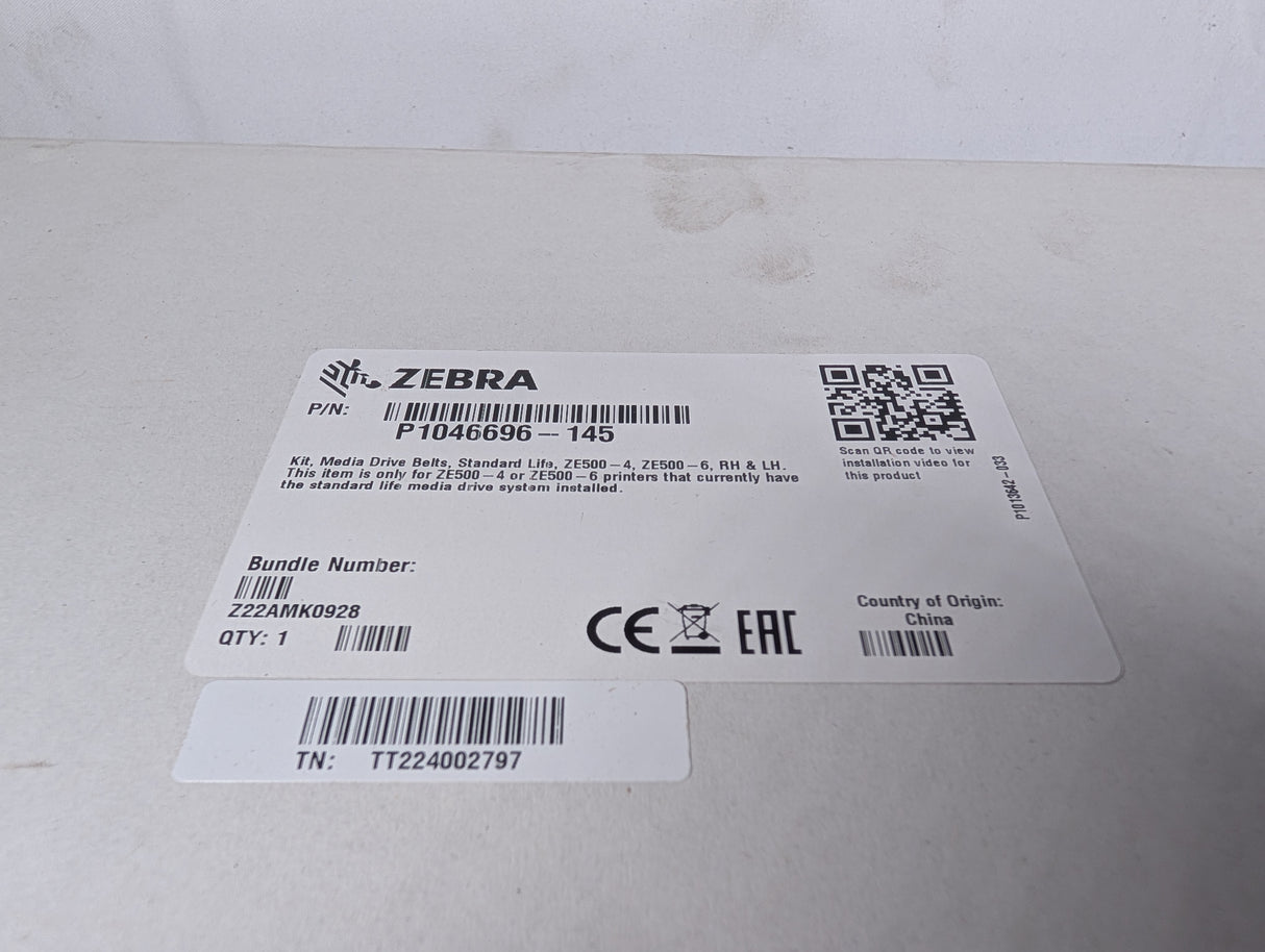 Zebra - ZE500 - 4 Main Drive Belt - P1046696 - 145 - New - Big Liquidators