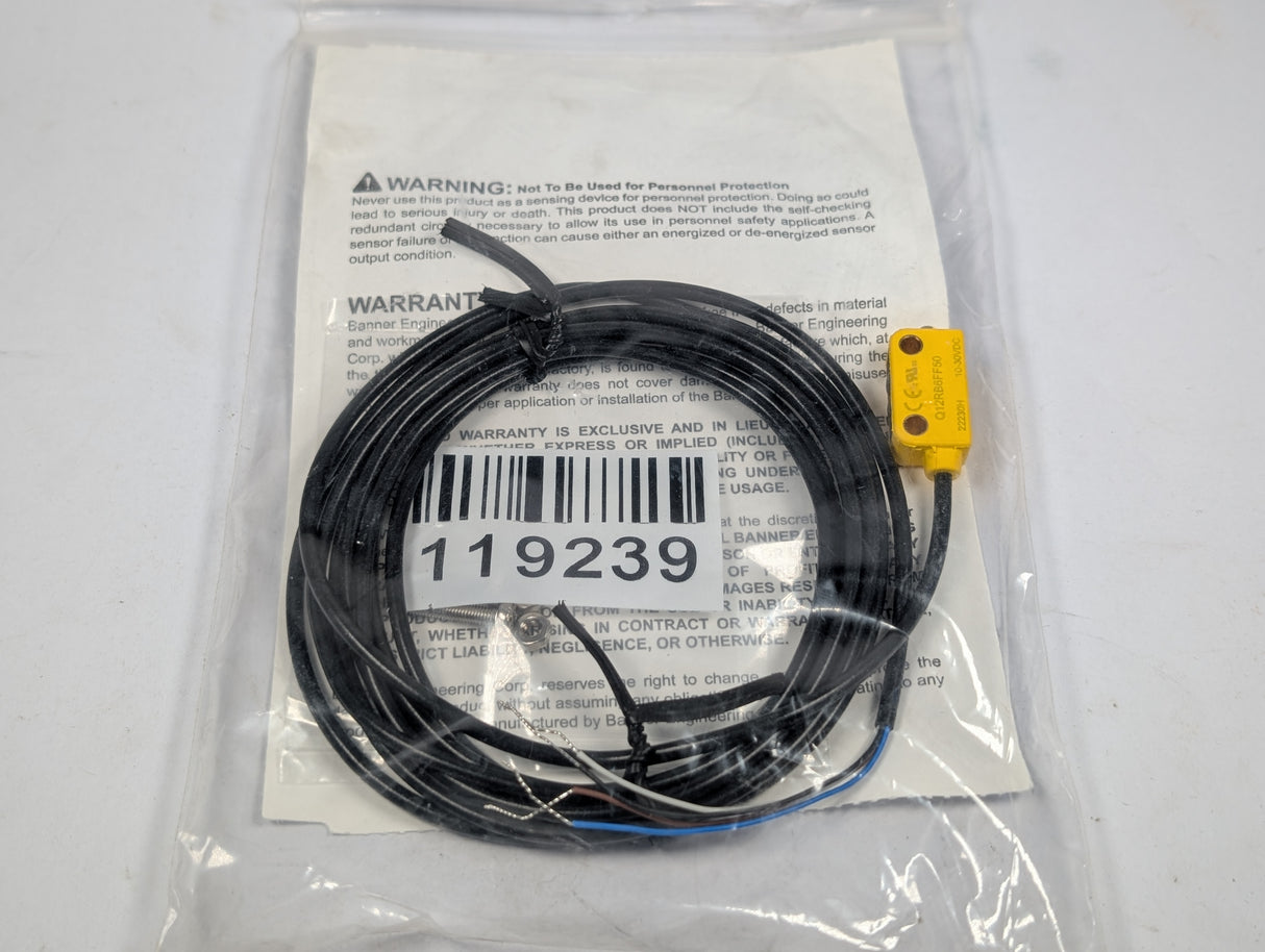 Banner - Q12 Series Miniature Self - Contained Sensor - Q12RB6FF50 - New - Big Liquidators